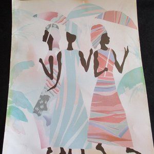 11" x 14" African Women Dancing Watercolor Print by JC Madden (Signed)